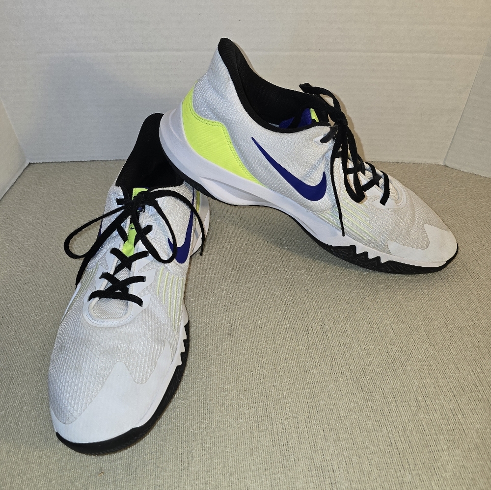 Nike Precision V White/Black/Yellow Basketball Sneakers size 15
